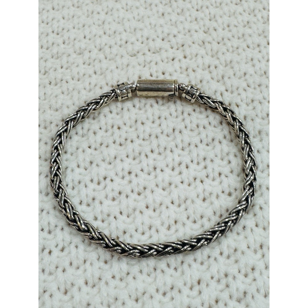 ATI Mexico 925 Sterling Silver Wheat Link Bracelet Size 7
